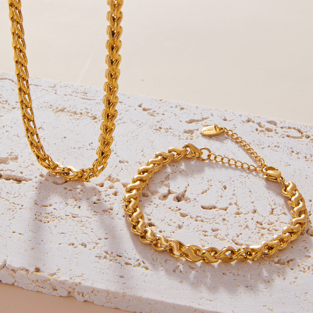 Cuban Necklace & Bracelet Set
