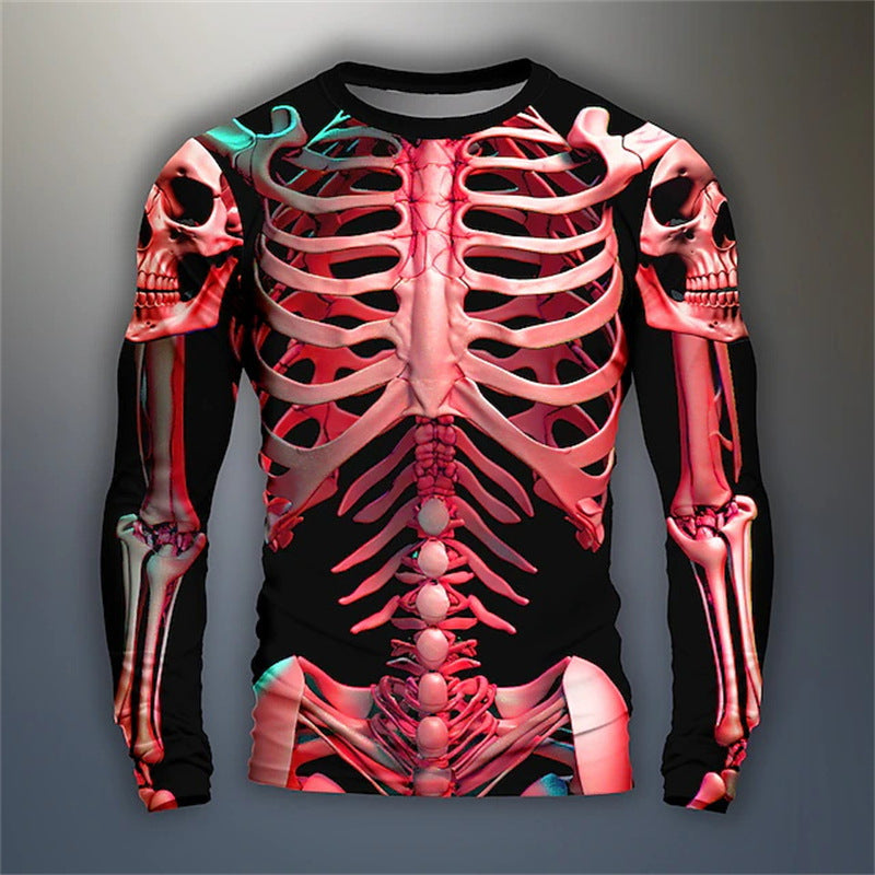 Skeleton Long-sleeve Casual Shirt