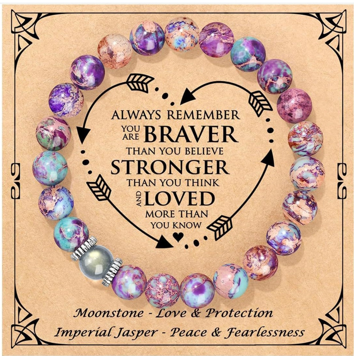 Mixed Natural Stone Message Bracelets
