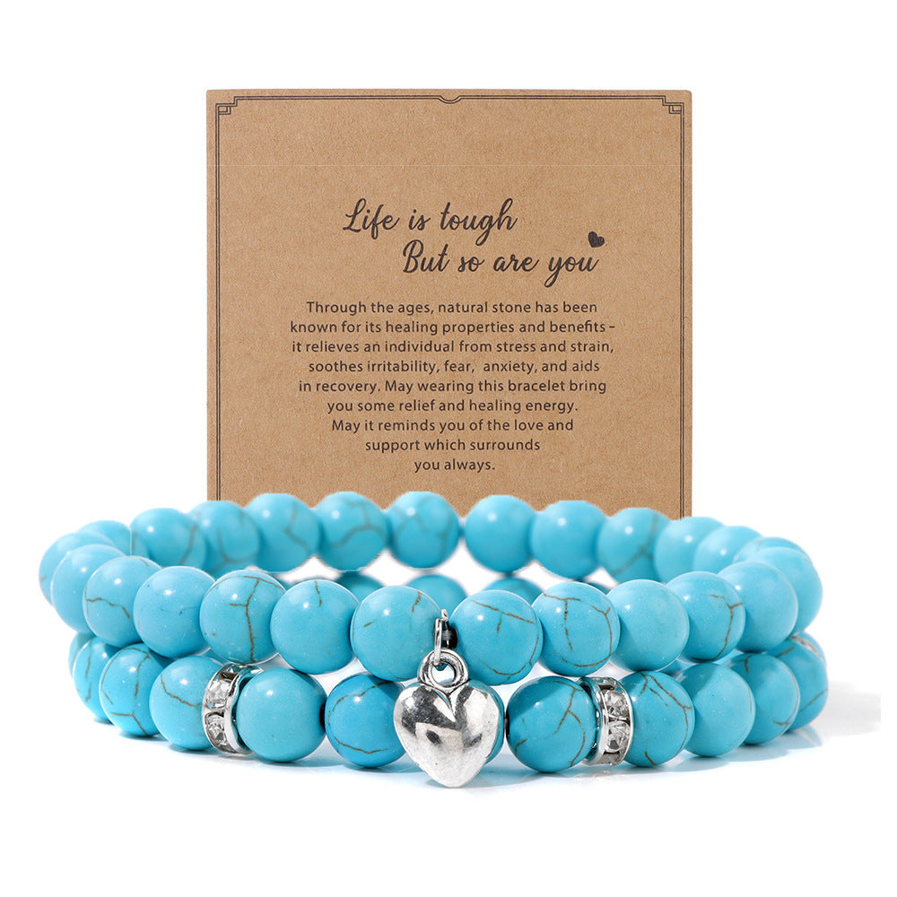 Mixed Natural Stone Message Bracelets