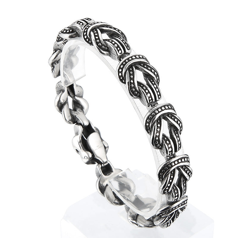 Knotted Black Titanium Steel Bracelet