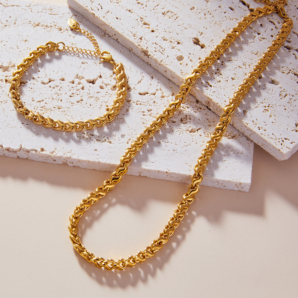 Cuban Necklace & Bracelet Set