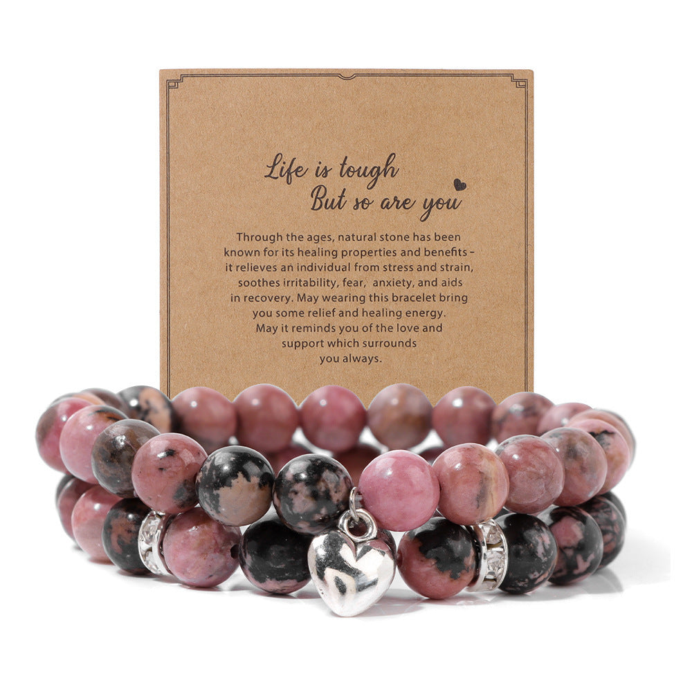 Mixed Natural Stone Message Bracelets