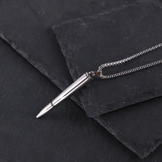 Titanium Steel Bullet Necklace