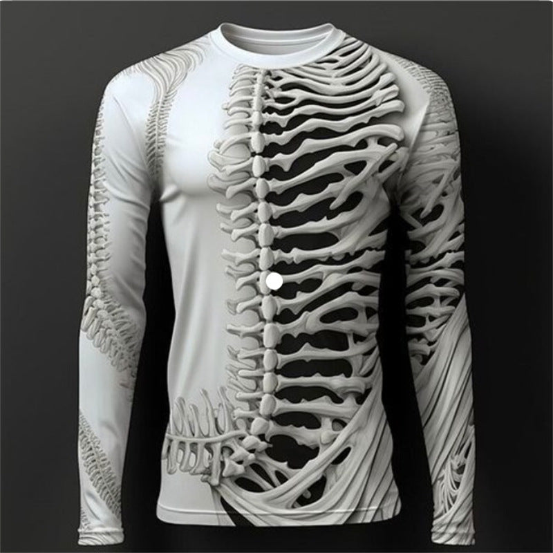 Skeleton Long-sleeve Casual Shirt