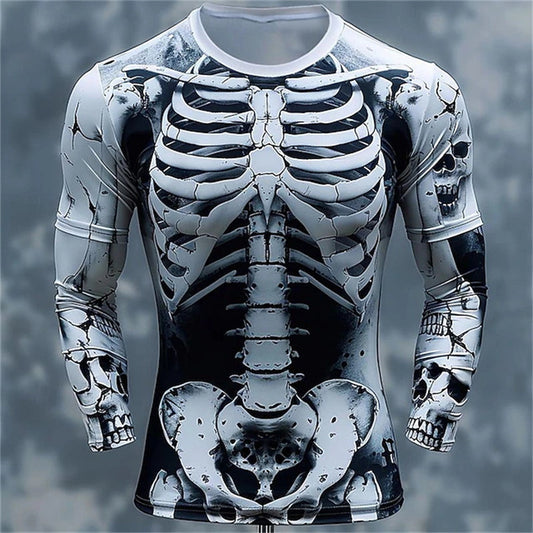 Skeleton Long-sleeve Casual Shirt