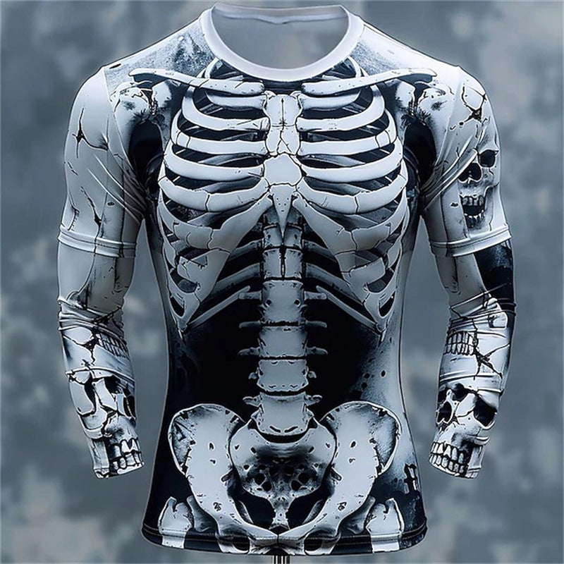 Skeleton Long-sleeve Casual Shirt