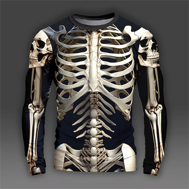 Skeleton Long-sleeve Casual Shirt