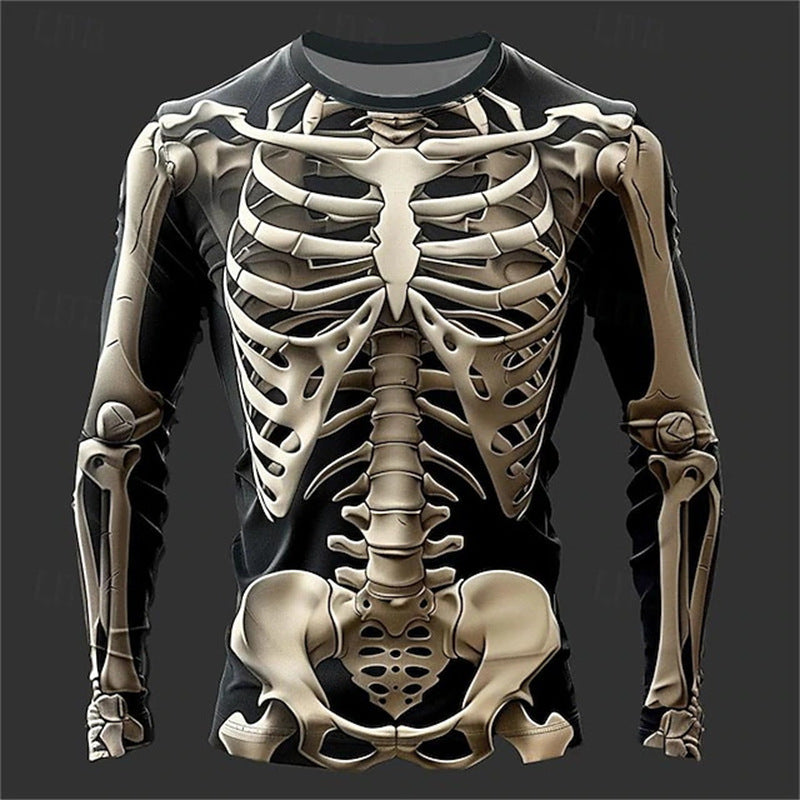 Skeleton Long-sleeve Casual Shirt