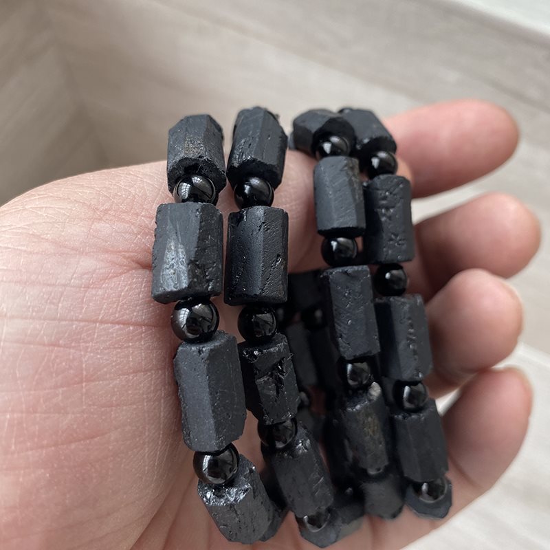 Natural Raw Black Tourmaline Bracelet