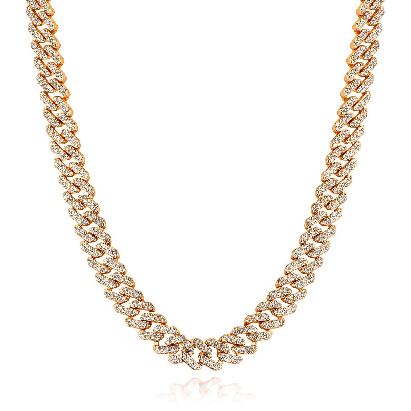 Cuban Link Rhinestone Chain Necklace