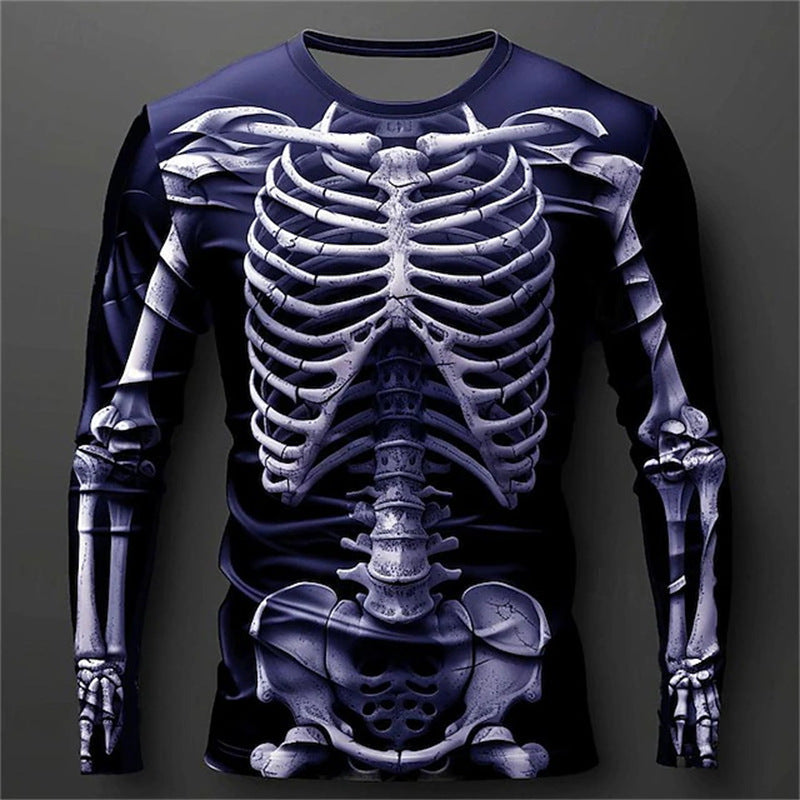 Skeleton Long-sleeve Casual Shirt