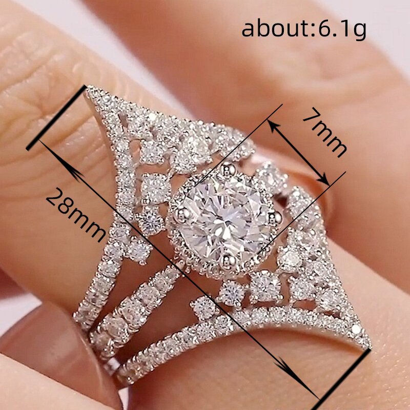 Fashion Girl V-shaped Dazzling Ring