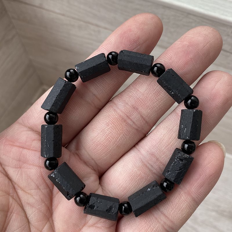 Natural Raw Black Tourmaline Bracelet