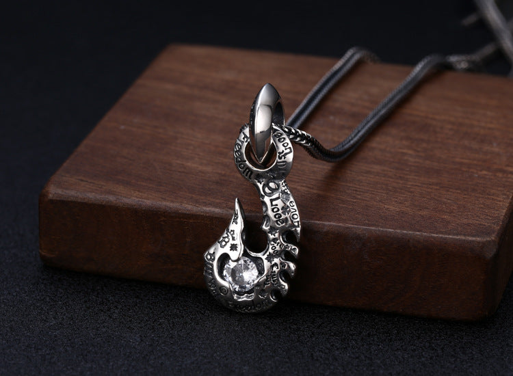 S925 Sterling Silver Love Hook Necklace