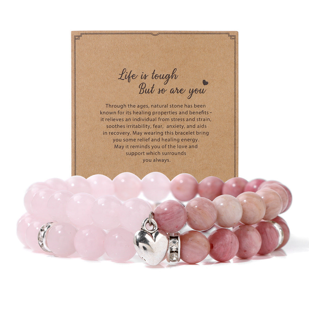 Mixed Natural Stone Message Bracelets