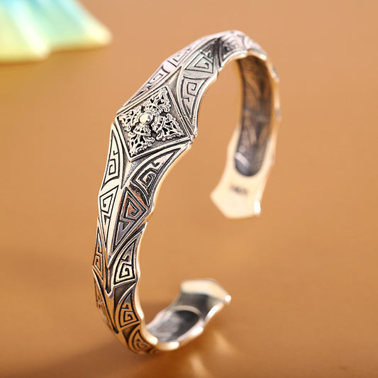 Retro Vajra Silver Bracelet