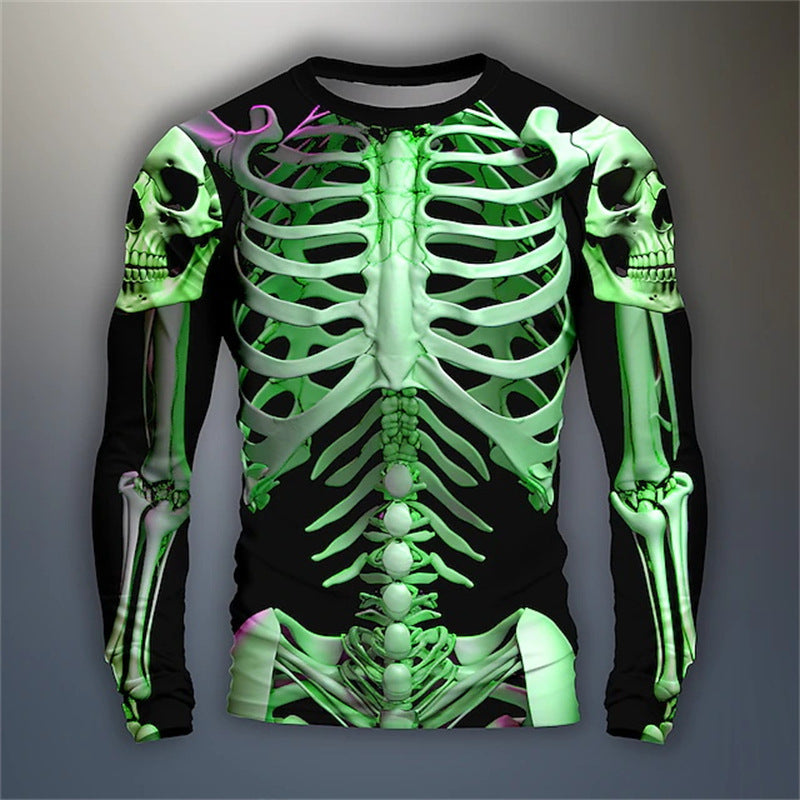 Skeleton Long-sleeve Casual Shirt