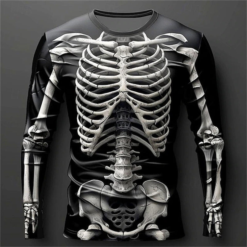 Skeleton Long-sleeve Casual Shirt