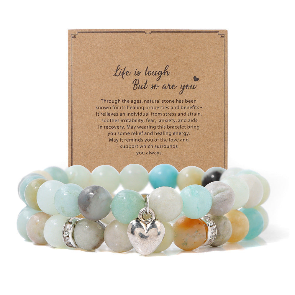 Mixed Natural Stone Message Bracelets