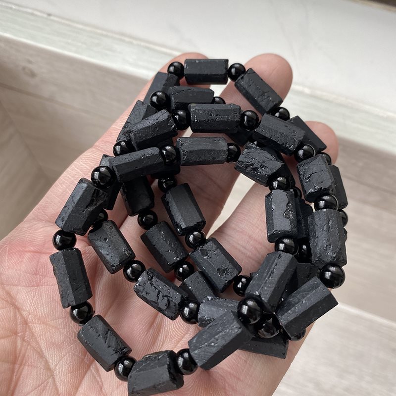 Natural Raw Black Tourmaline Bracelet