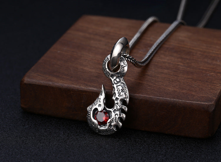 S925 Sterling Silver Love Hook Necklace