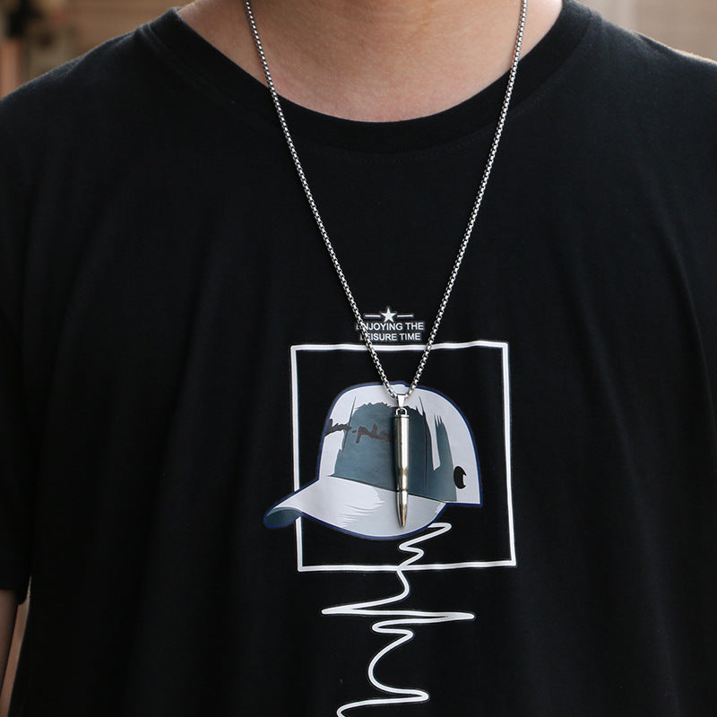 Titanium Steel Bullet Necklace