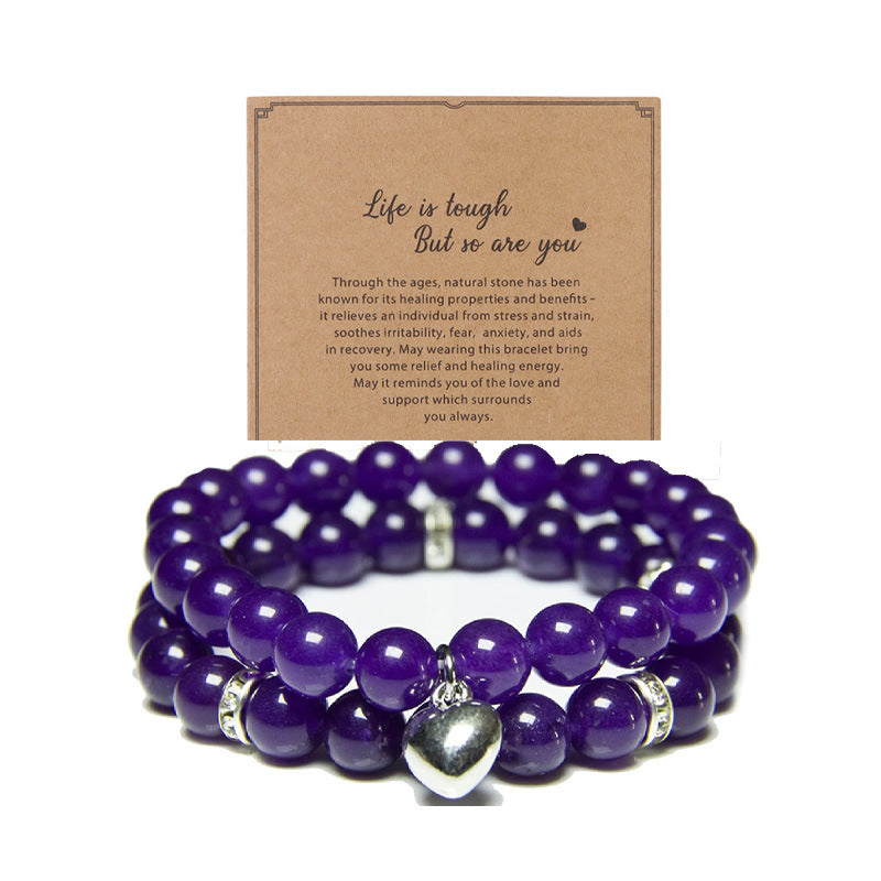 Mixed Natural Stone Message Bracelets