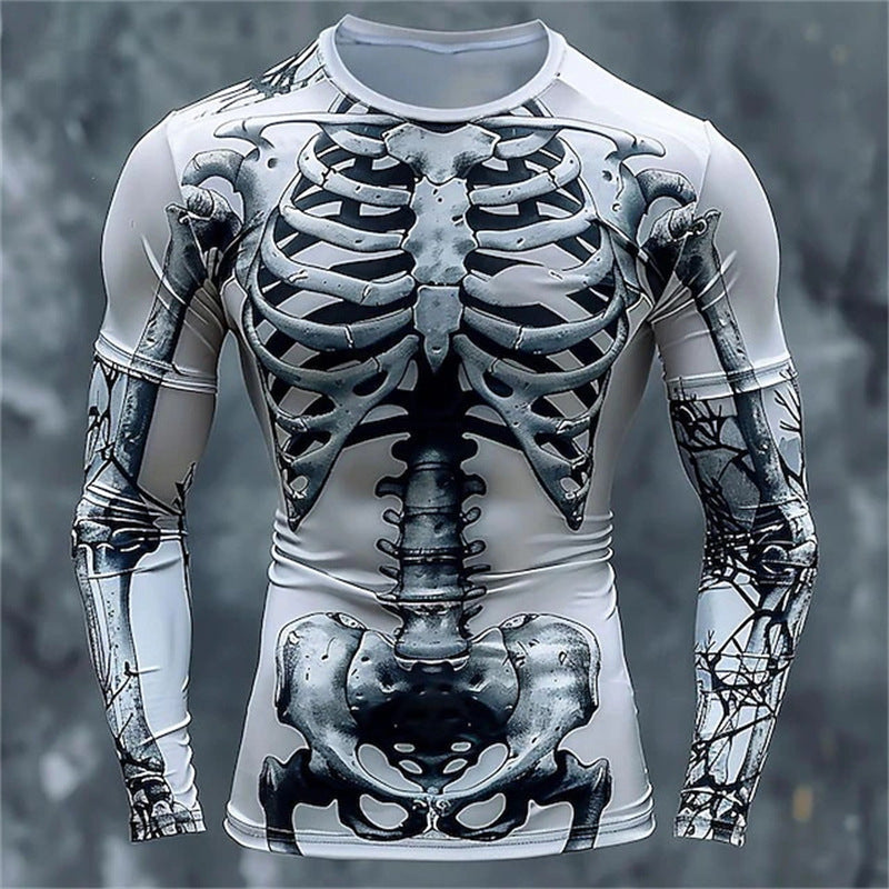 Skeleton Long-sleeve Casual Shirt
