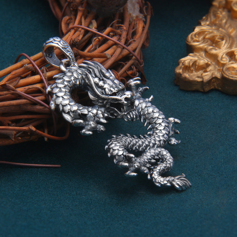 S925 Sterling Silver Zodiac Dragon Pendant