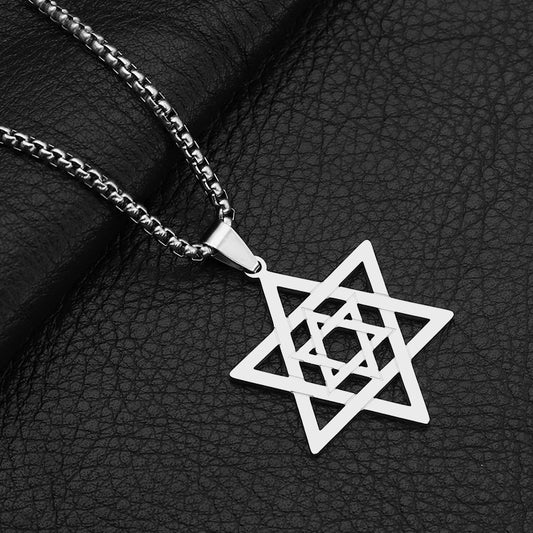 Jewish Six-pointed Star of David Pendant Necklace