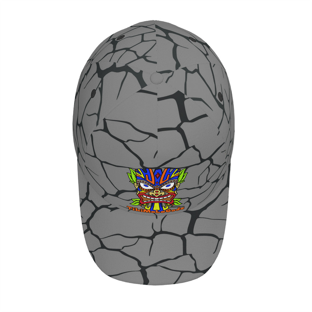 Tiki Moto Godz, Cracked, Baseball Cap