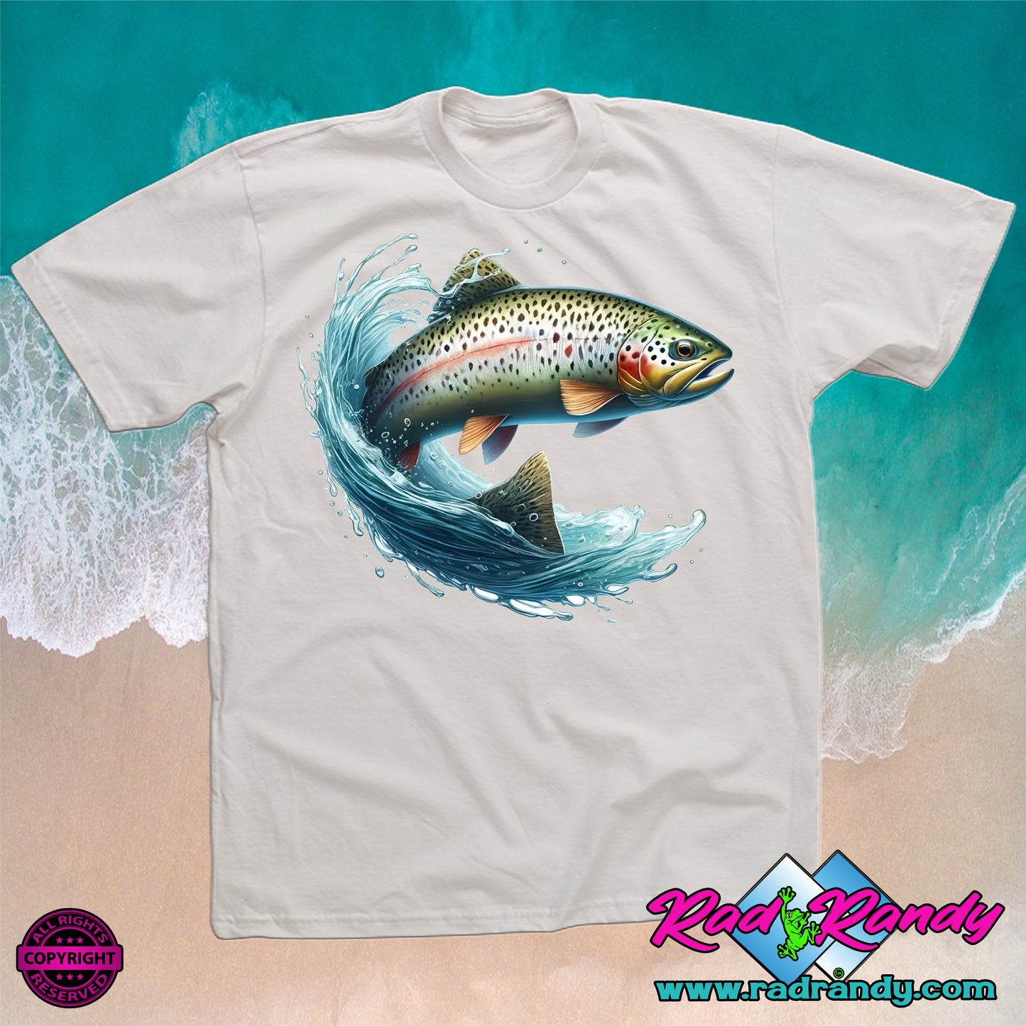 Trout Splash. PNG Digital Print file.