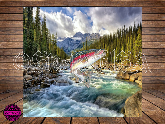 Steelhead River 30oz. Tumbler Wrap. PNG Digital Print file. #32