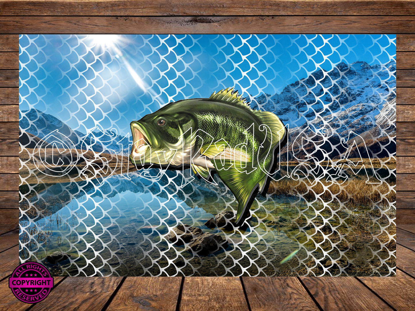 Bass Lake Tumbler Wrap. JPG Digital Print file.