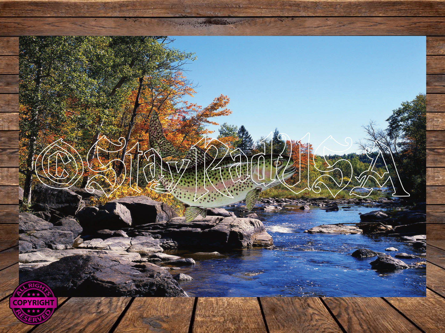 Rainbow Trout Tumbler Wrap. JPG Digital Print file. #189-0
