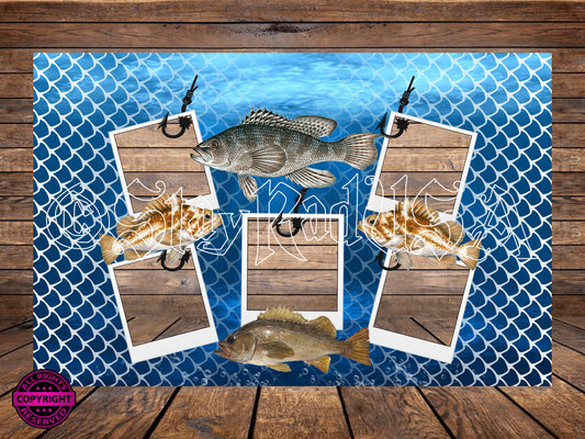 Fishing Photo Memories, Tumbler Wrap, Digital Print file. #372