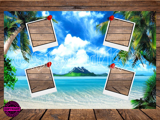 Tropical Photo Memories,  Tumbler Wrap,  Digital Print file.
