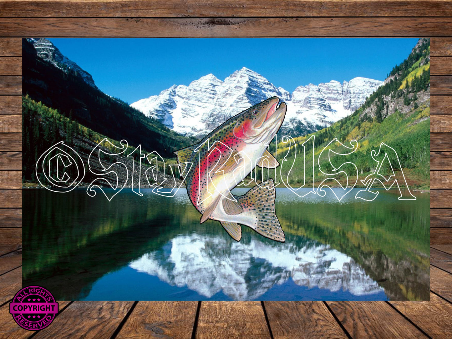 Trout Tumbler Wrap. JPG Digital Print file.