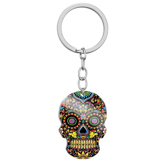 Day Of the Dead Skull Keychain