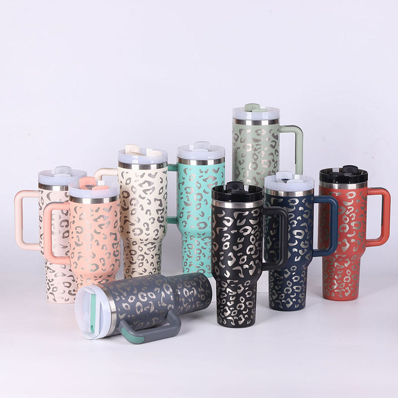 40 Oz Stainless Steel Tumbler with Lid & Straw