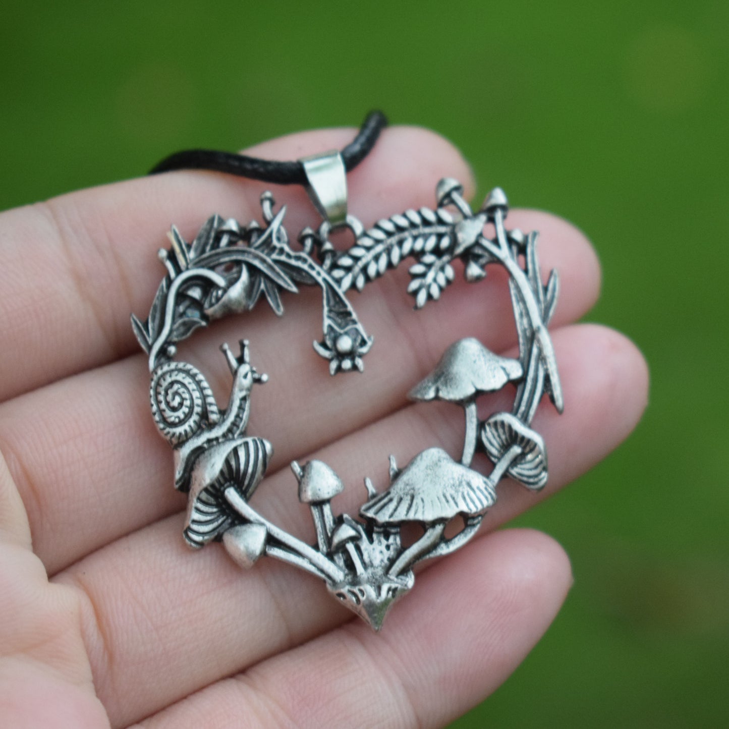 Nature Heart Mushroom Necklace