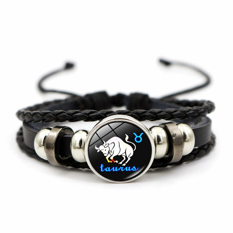 Constellation Leather Beaded Bracelet