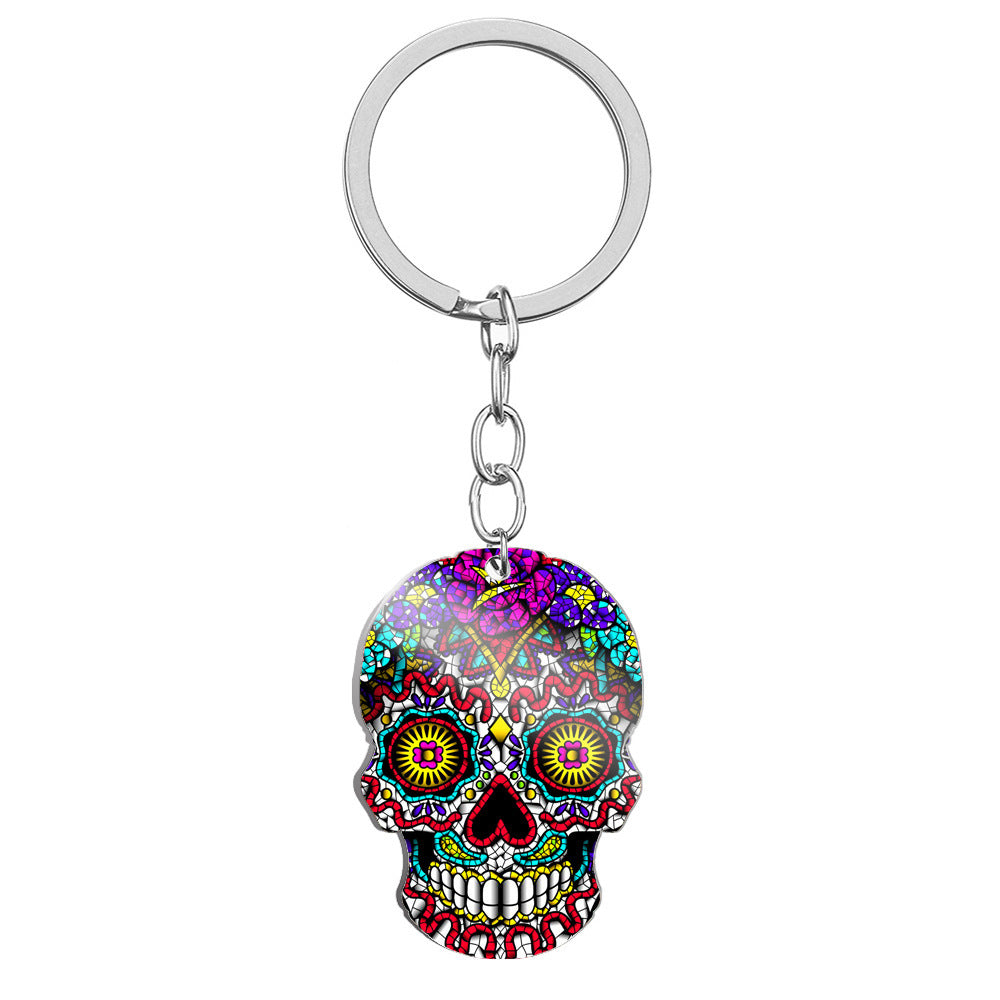 Day Of the Dead Skull Keychain