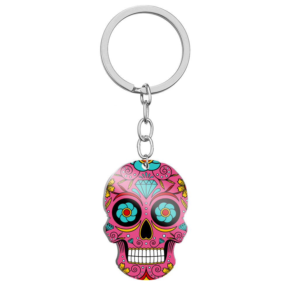 Day Of the Dead Skull Keychain