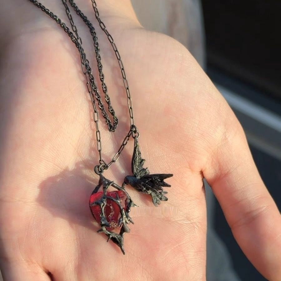 Trendy Punk Crow All-in-one Distressed Necklace