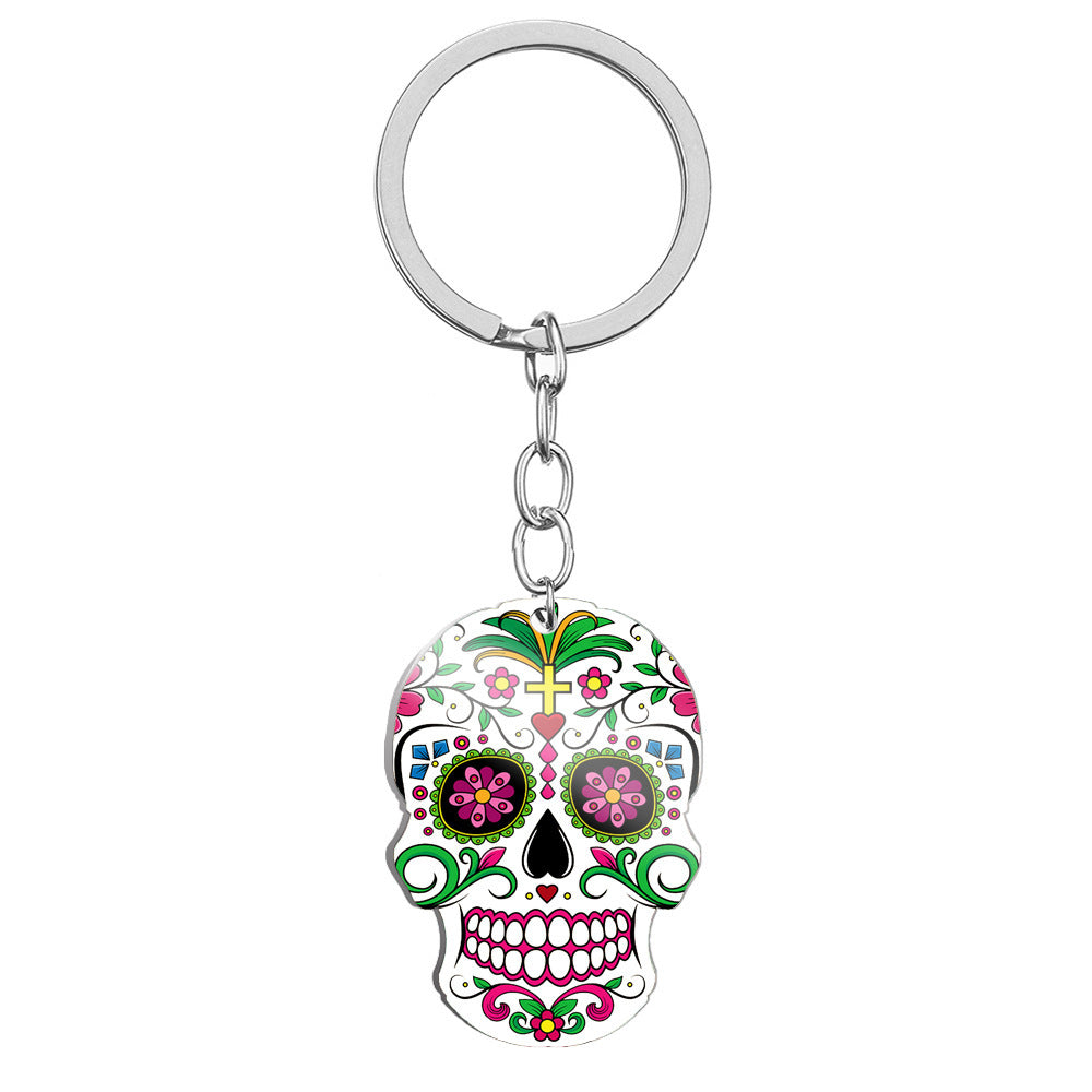 Day Of the Dead Skull Keychain