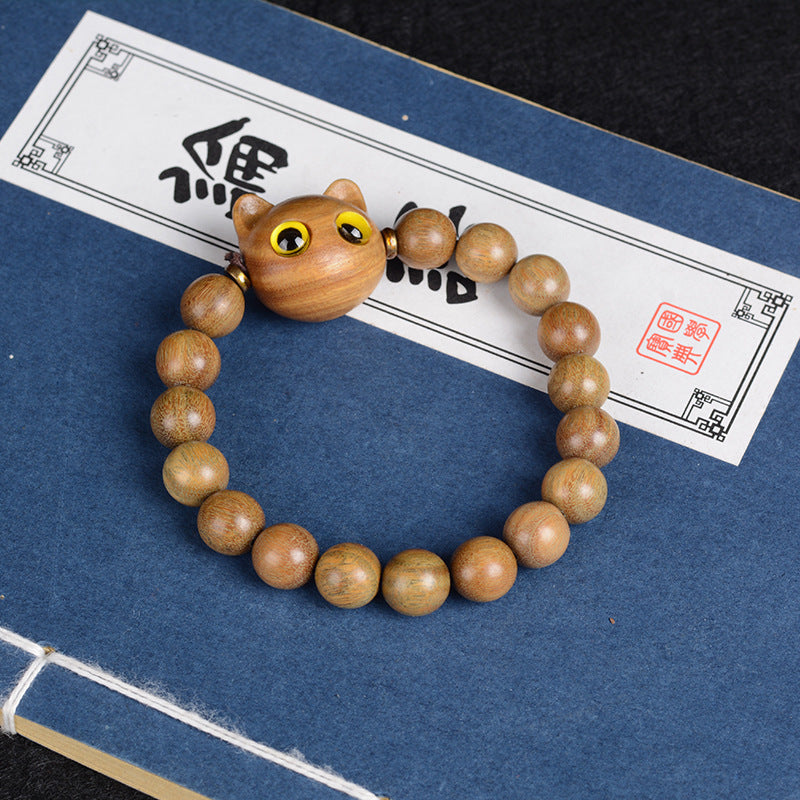 Sandalwood Cat Bracelet