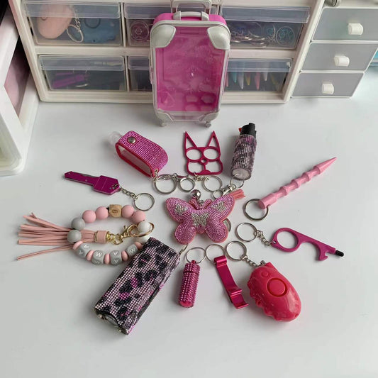 Pink Butterfly Keychain Suit