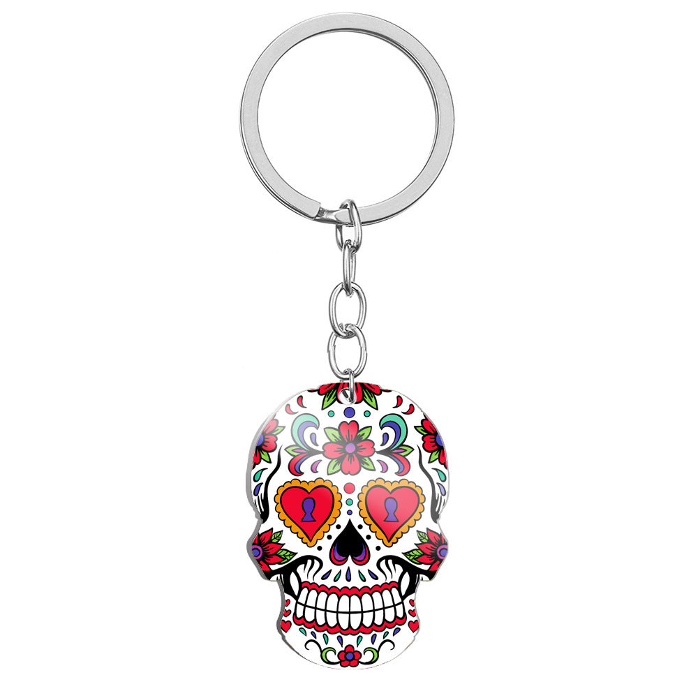 Day Of the Dead Skull Keychain
